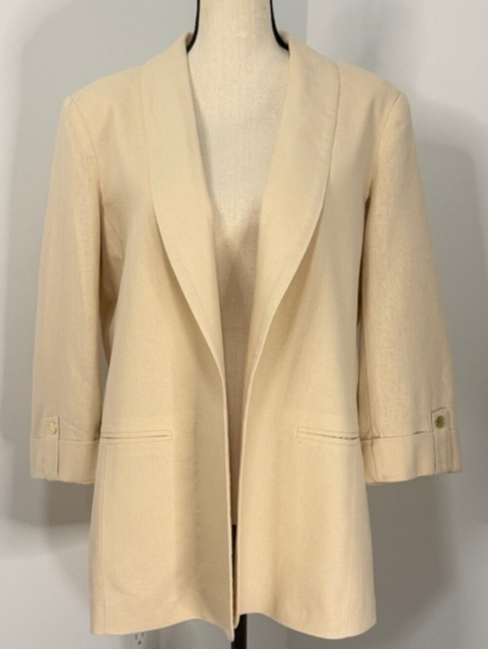 Anne Klein Cream Linen Blend Blazer Medium New